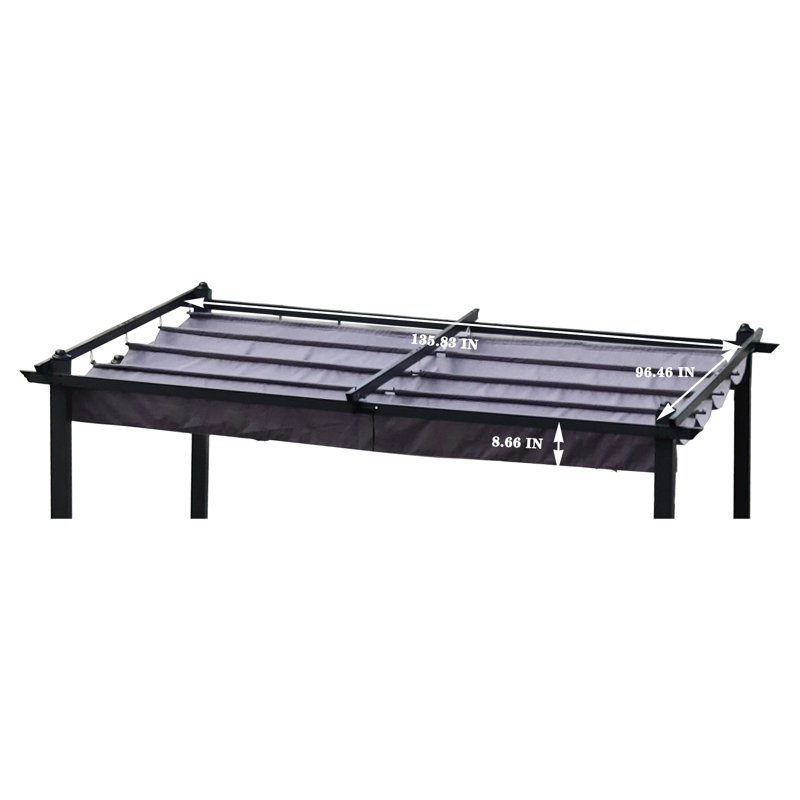 Auvent de remplacement pour auvent 13 x 10 pi - Tissu, protection, gris, abri de soleil 13 x 10 facile à installer, gris protégé, assemblage