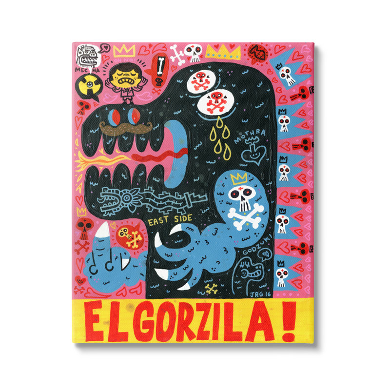 El Gorzila, L 16 po x H 20 po, Toile tendue