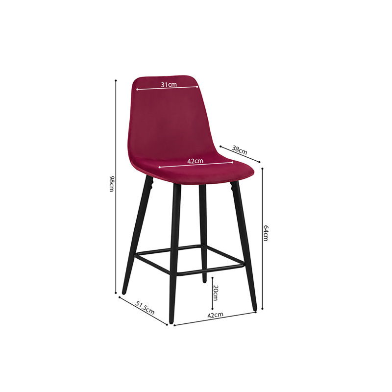 Pottershill 64cm Bar Stool, Red