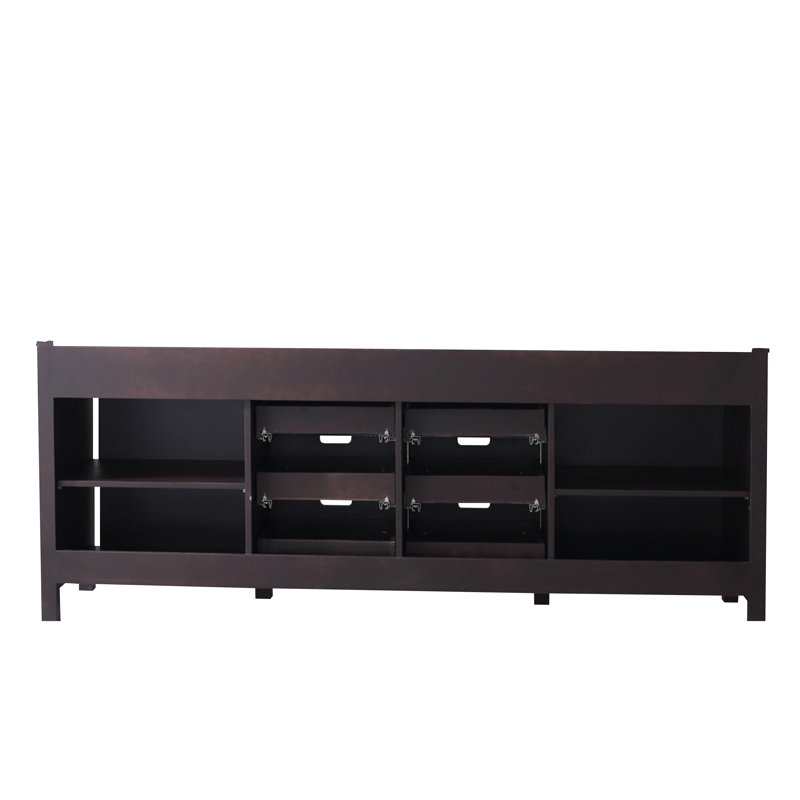 Marsyas 84" Brown Freestanding Vanity Cabinet with Barn Doors