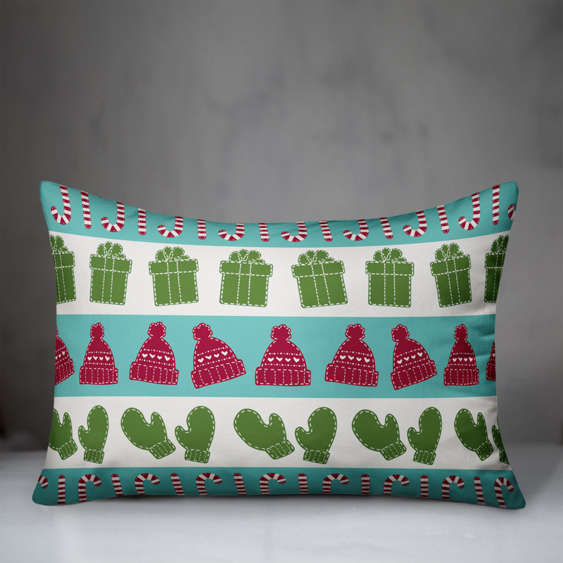  Housse de coussin lombaire à motif de cannes de bonbon, de mitaines et de chapeaux