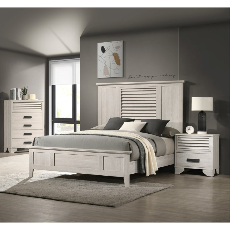 Mobilier de chambre à coucher 1 pièce à 5 tiroirs avec poignées à persiennes