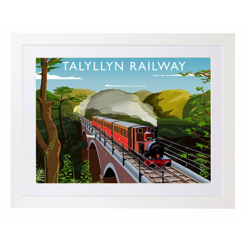'Talyllyn Railway' by Richard O'Neil - Print, White Wood Frame, 44 cm H x 54 cm W x 2.2 cm D