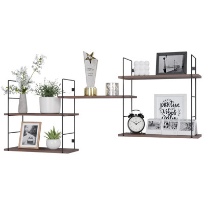 Aadrith 5 Piece Pine Floating Shelf