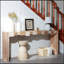 Console moderne rustique avec bloc sculpté
