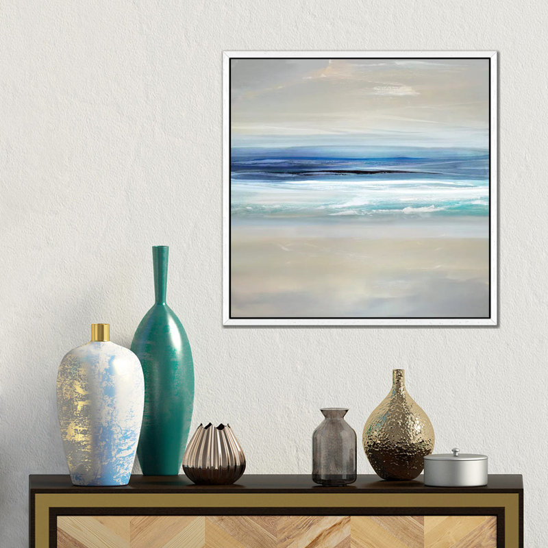 1 Piece Painting on Canvas, 66.04 cm H x 66.04 cm W, White Floater Framed