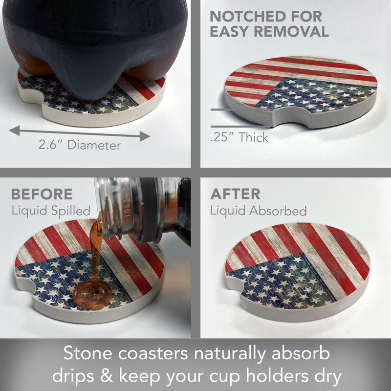 Ensemble de 2 sous-verres en pierre Americana