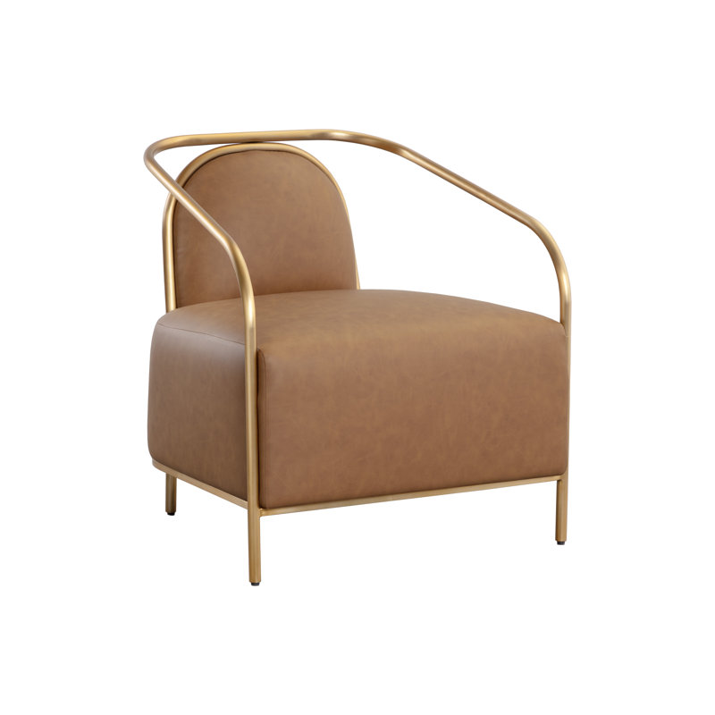 Lounge Chair, Brown Faux Leather