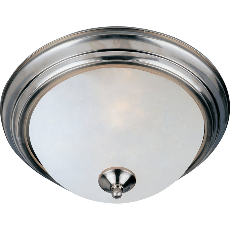 Atterbury Flush Mount, Frosted/Satin Nickel, 6" H x 16" W