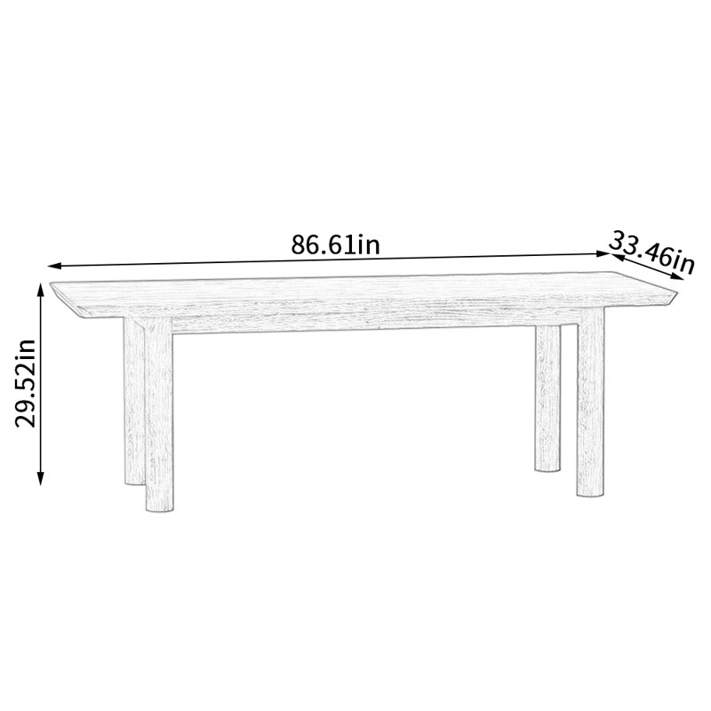 Table de salle à manger rectangulaire moderne en bois massif Sleek Modern, Noir