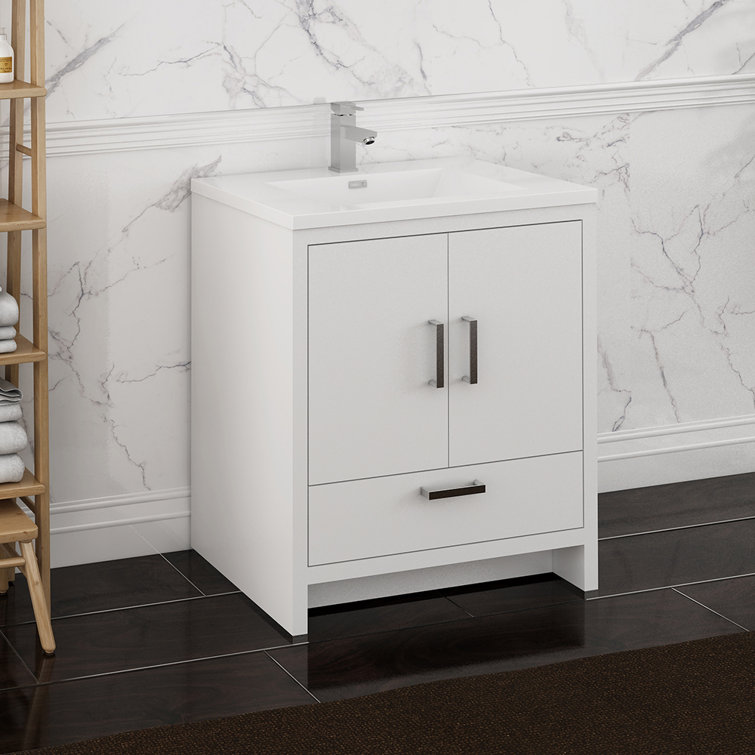 Ensemble de meuble-lavabo moderne autoportant 30 po avec lavabo simple intégré Imperia