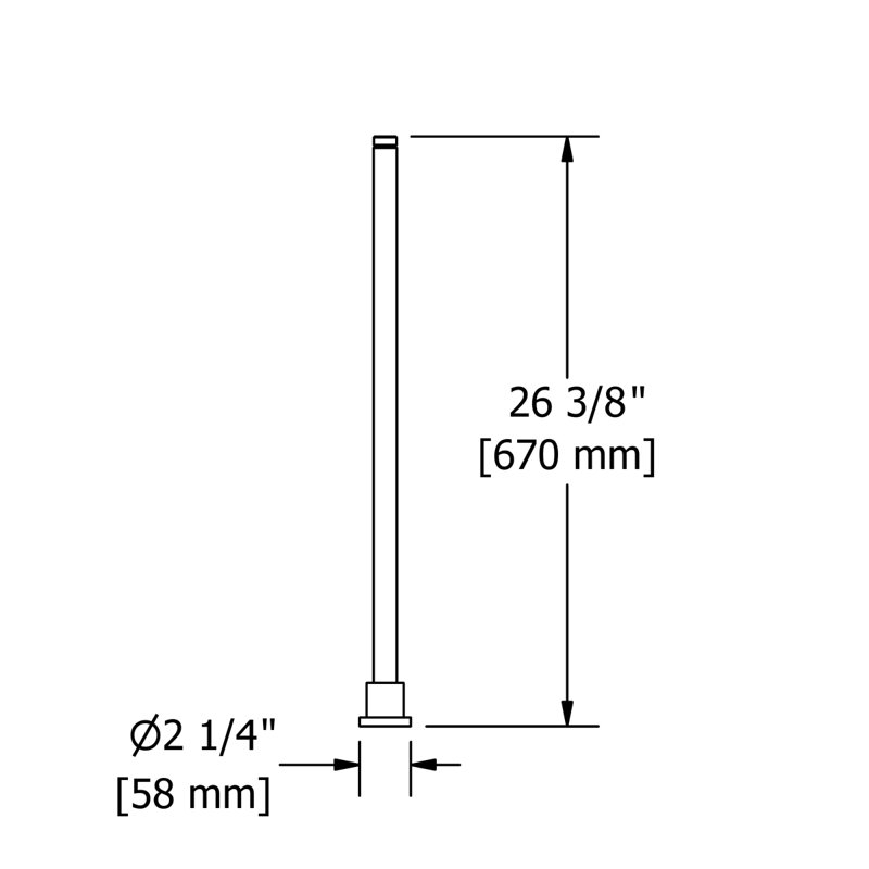 Paire de montants pour plancher 26,25 ", Nickel brossé