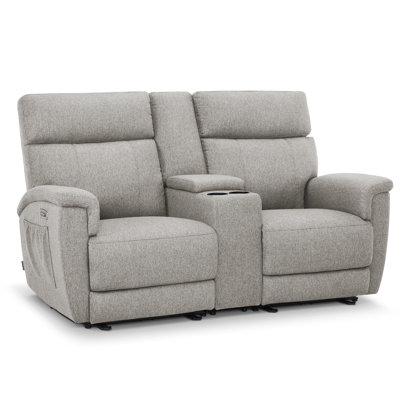 70.8" Power Recliner Loveseat Sofa with Console, Vibration, Dual Heating and Adjustable Headrest, Fabric