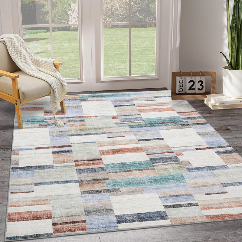 Cowden Washable Indoor Rug, Rectangle 8' x 10'
