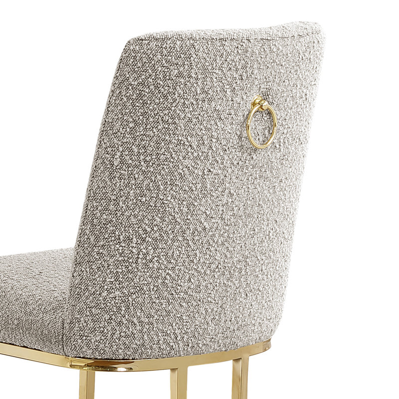 Tabourets de bar et de comptoir en tissu bouclé Teddy avec base, Tabouret de comptoir (siège d'une hauteur de 27 p