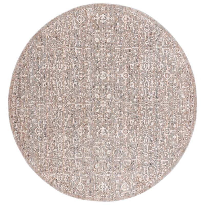 Harlow Performance Damask Rug, Round 6'3"