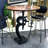 Reiber Round Solid Wood Top Metal Base Dining Table