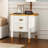 White Curved Profile 2-Drawer Nightstand, Exposed Leg Design Bedroom Storage End Table-741118529