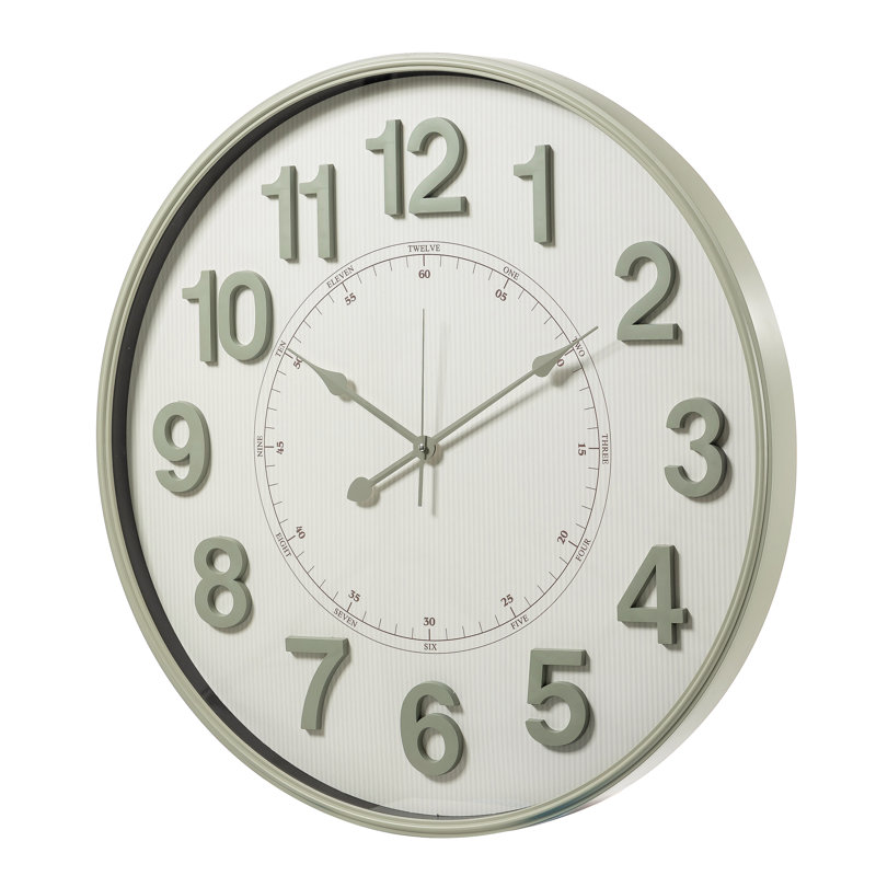 Linden Round Wall Clock 29.5 Inch Round, Sage Green