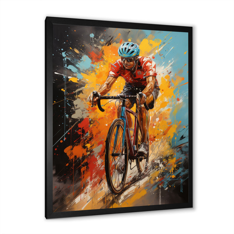 Withams Bicycle Bold Rides I - Art mural de bicyclette, H 40 po x l 30 po x P 1,5 po, Cadre simple noir
