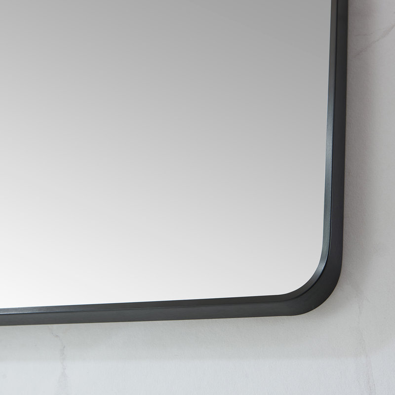 Markhai Aluminium Rectangle Mirror, Brushed Black, 48'' x 32''