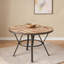 Table de salle à manger ronde avec base à tréteaux noir mat, plateau en bois aggloméré de bouleau clair, sièges 4, 46,85 pouces