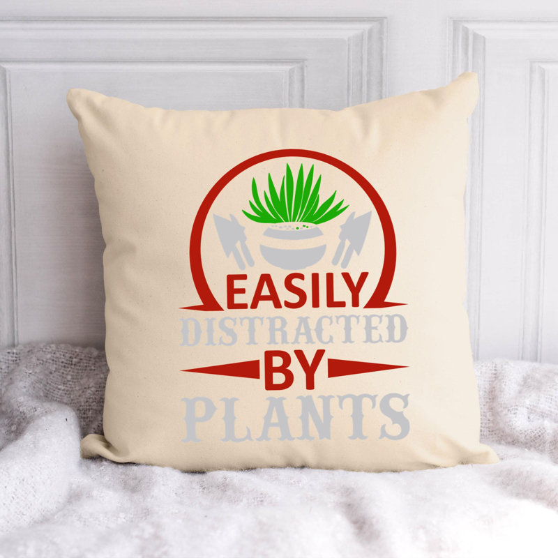 Citation amusante «Garden Lover» 855 - Coussin décoratif inclus, H 14 po x l 14 po