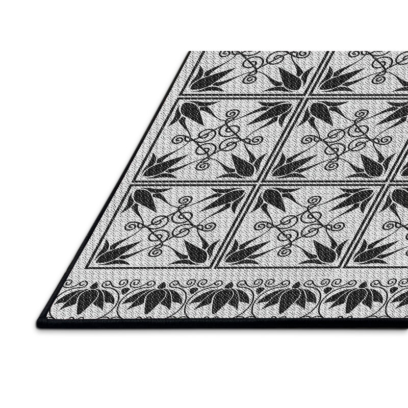 Tapis gris/bleu à tisser électrique, Rectangle 8 pi x 12 pi