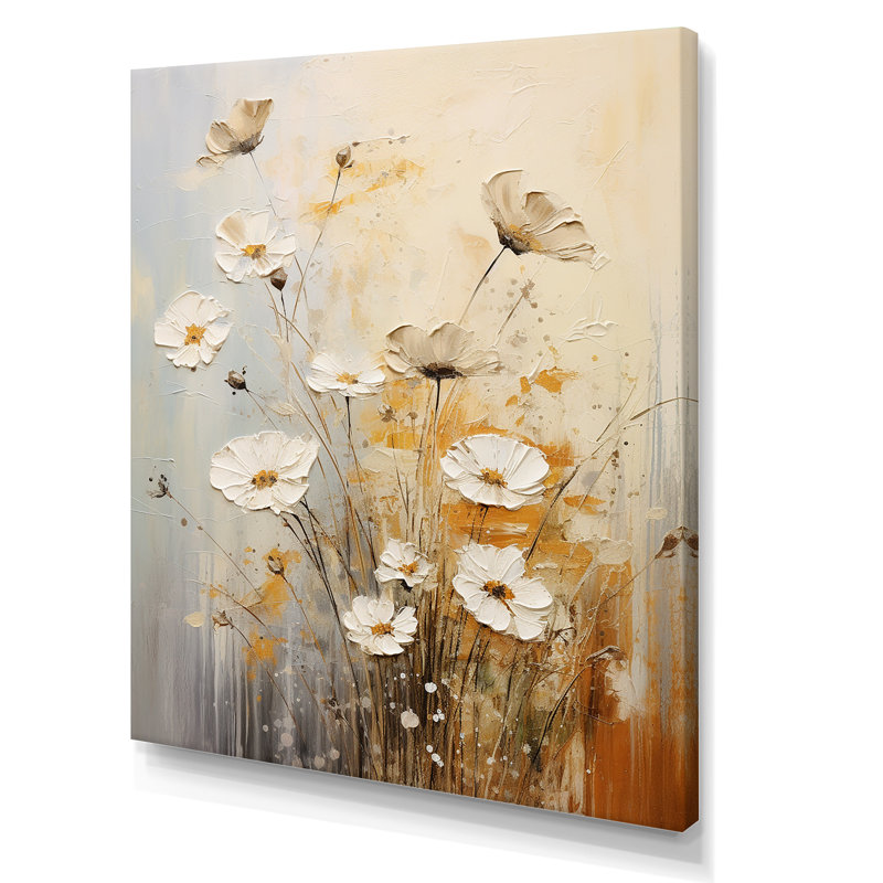 Beige Wildflowers Breeze I sur toile, Toile tendue, 20" H x 12" W