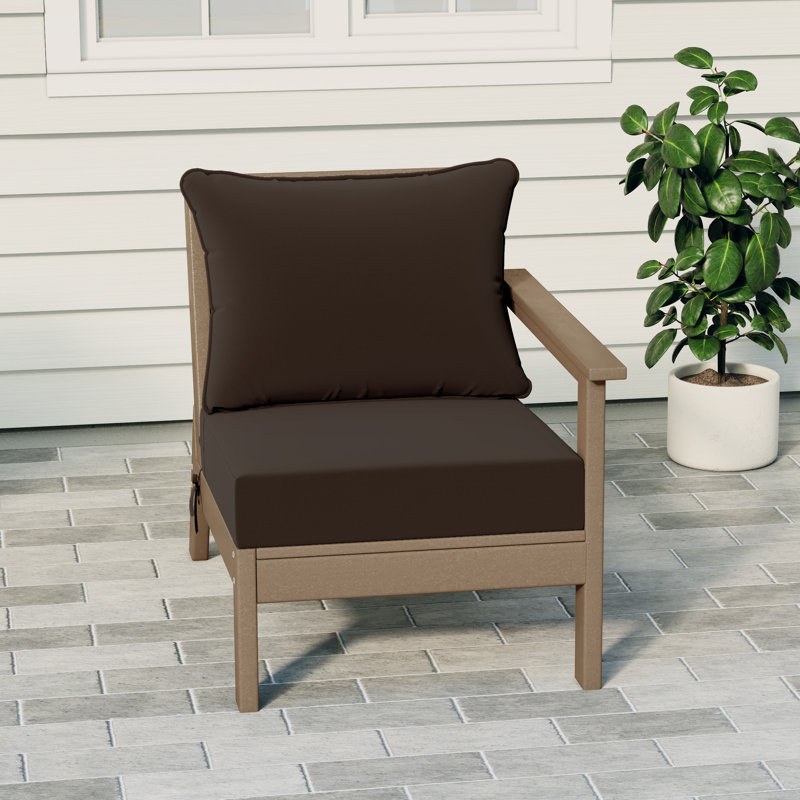 Deep Seating Right Arm Chair With Cushions, Brown, Light Brown