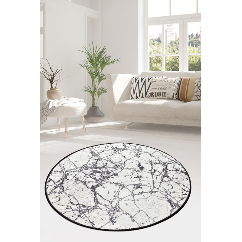 Tapis antibactérien rond, 39,4 po de diamètre, 100% polyester, hauteur de poils de 0,2 po | Dessous antidérapant, lavable à la machine | Parfait pour le salon, la chambre à coucher et la salle de jeux, conception douce et durable