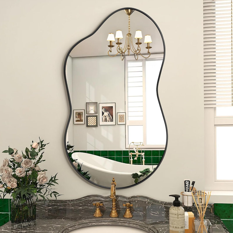 Aluminium Irregular Mirror, Black