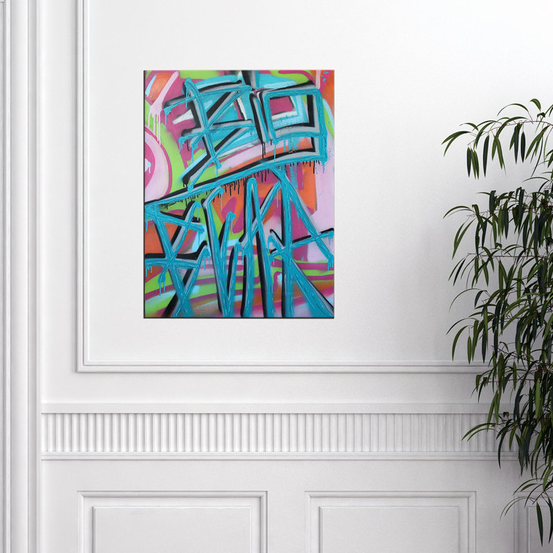 One-of-a-Kind Original 'Untitled XVII' by Big Bear - Wrapped Canvas Painting Print