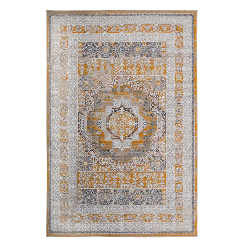 Tapis crème / médaillon 6X9 par Loom & - Stylish For Living