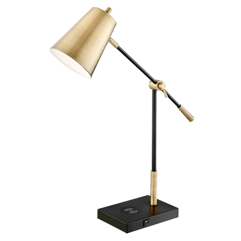 Bawtry Metal USB Desk Lamp, Antique Brass