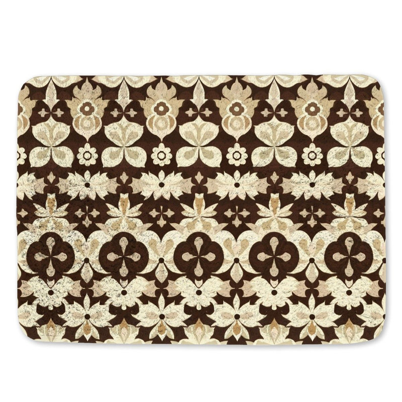 Motif floral de tapis de bain, L 17 po x L 24 po