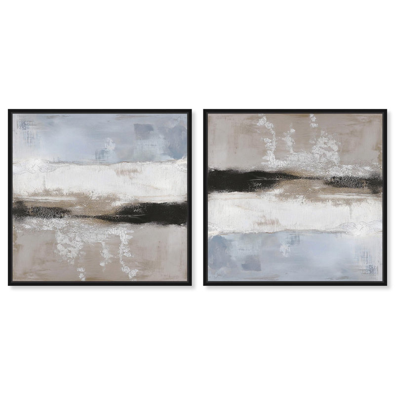 «Graphite Profondeur I», toile, minimalisme abstrait par Art Remedy, H 13 po x l 13 po, Cadre noir