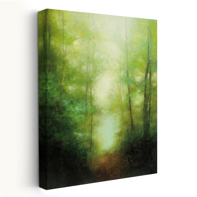 Into The Clearing - Forêts brunes, art de paysage vert, H 24 po x l 16 po