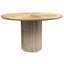 Table de salle à manger Izya, plateau arrondi l 54 po, bois de pin brun