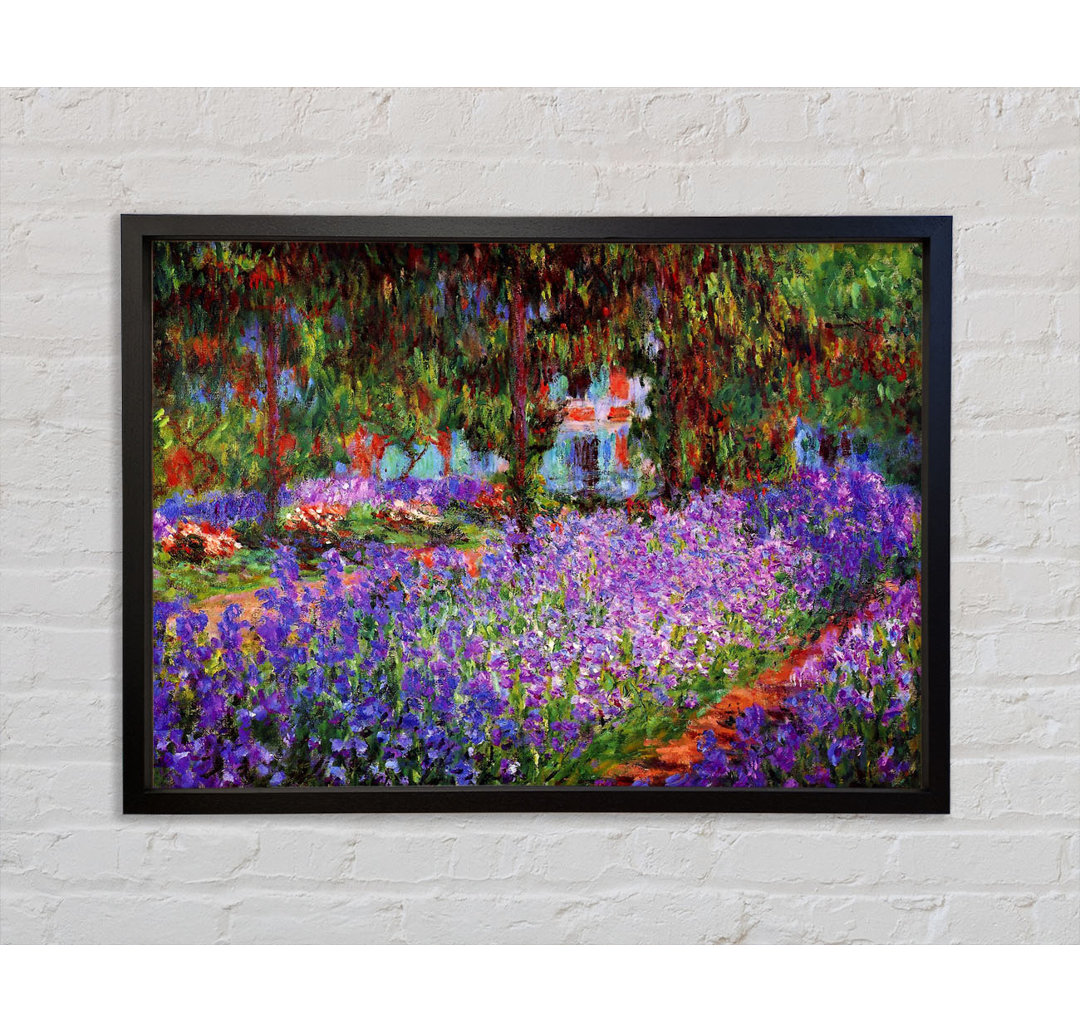 Garten in Giverny von Claude Monet - Einzelbildrahmen Kunstdrucke auf Leinwand