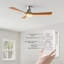 Ventilateur de plafond encastré à DEL à 3 pales de 52 po avec télécommande et ensemble d'éclairage inclus Amonta-204131336-204131337