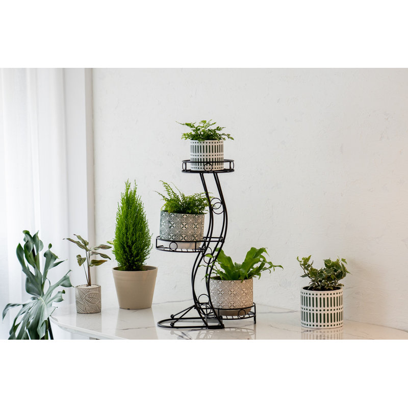 Support à plante rond, H 21,5 po x l 14 po x P 8,25 po