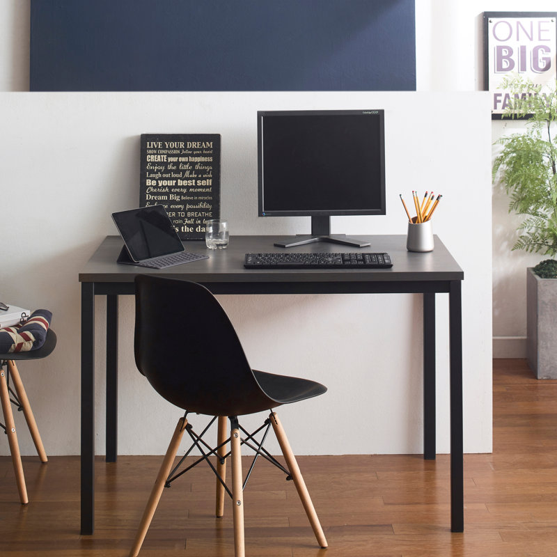 Bureau Lakeicha, Noir, H 29,5 po x l 47,2 po x P 23,6 po, Noir, noir, noir, noir
