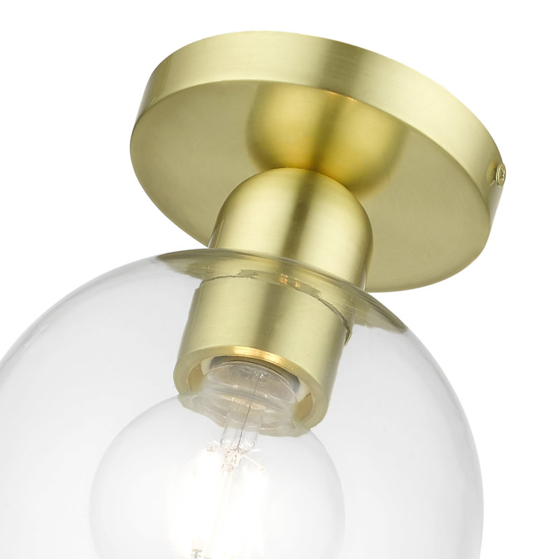 Plafonnier semi-encastré 1 lumière 6,5 po Funnell, Laiton satiné
