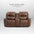 77.5" Zero Gravity Triple Power Genuine Leather Loveseat With Console And Usb & Type-c Charging-1502049341