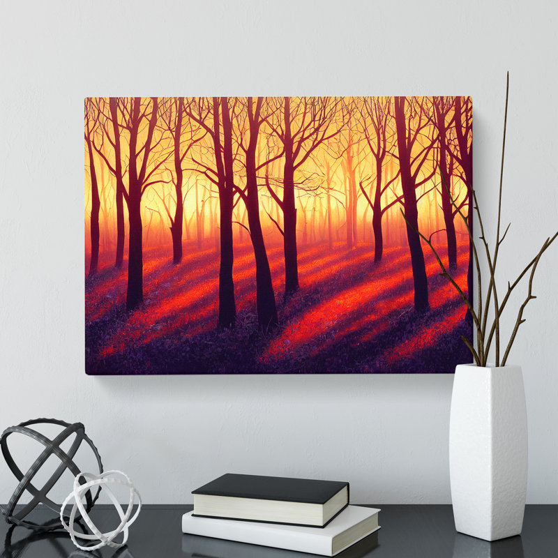 Striking Forest Sunset Vol.5 - Wrapped Canvas, 40cm H x 60cm W x 3cm D