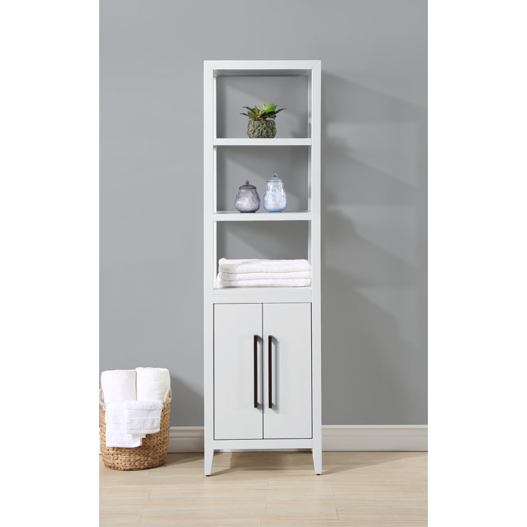 Bathroom Linen Storage Cabinet Freestanding Cupboard w/ Doors, Shelves,  White, 1 Unit - Fred Meyer