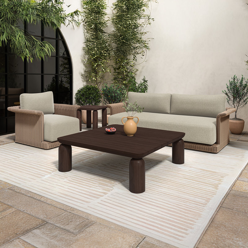 Meredith Outdoor Lounge Chair, Beige, Natural