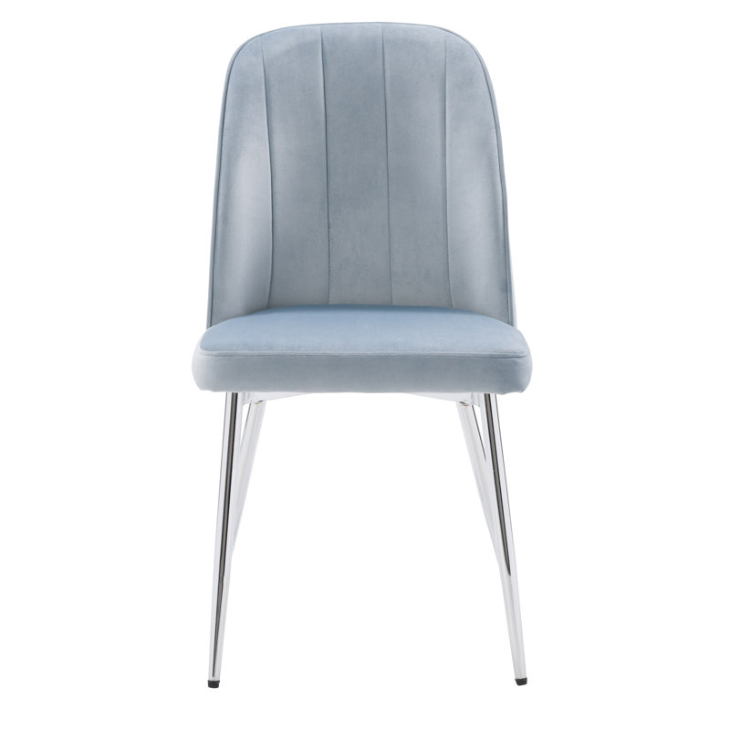 18.5'' H Velvet Upholstered Side Chair, Blue