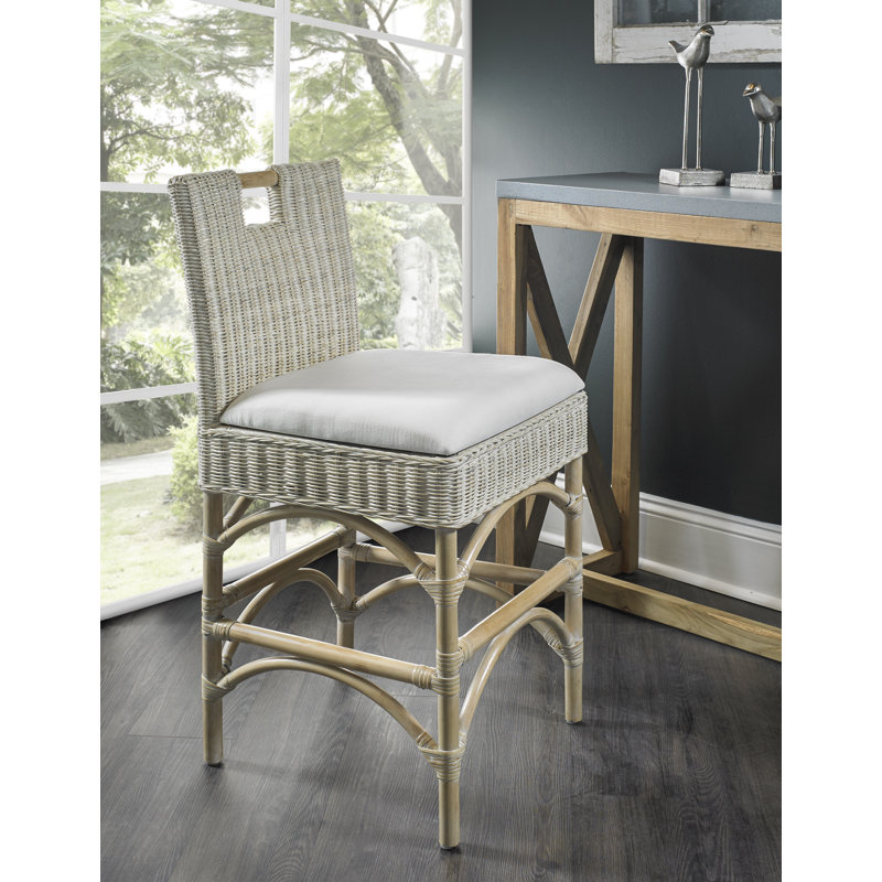 Azyrah Upholstered Cotton Blend Counter Stool, Counter Stool (24" Seat Height)